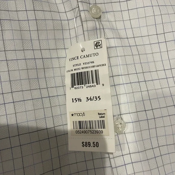 Vince Camuto Cutaway collar dress shirt Slim Fit Sz 15.5 34/35 - Picture 3 of 10